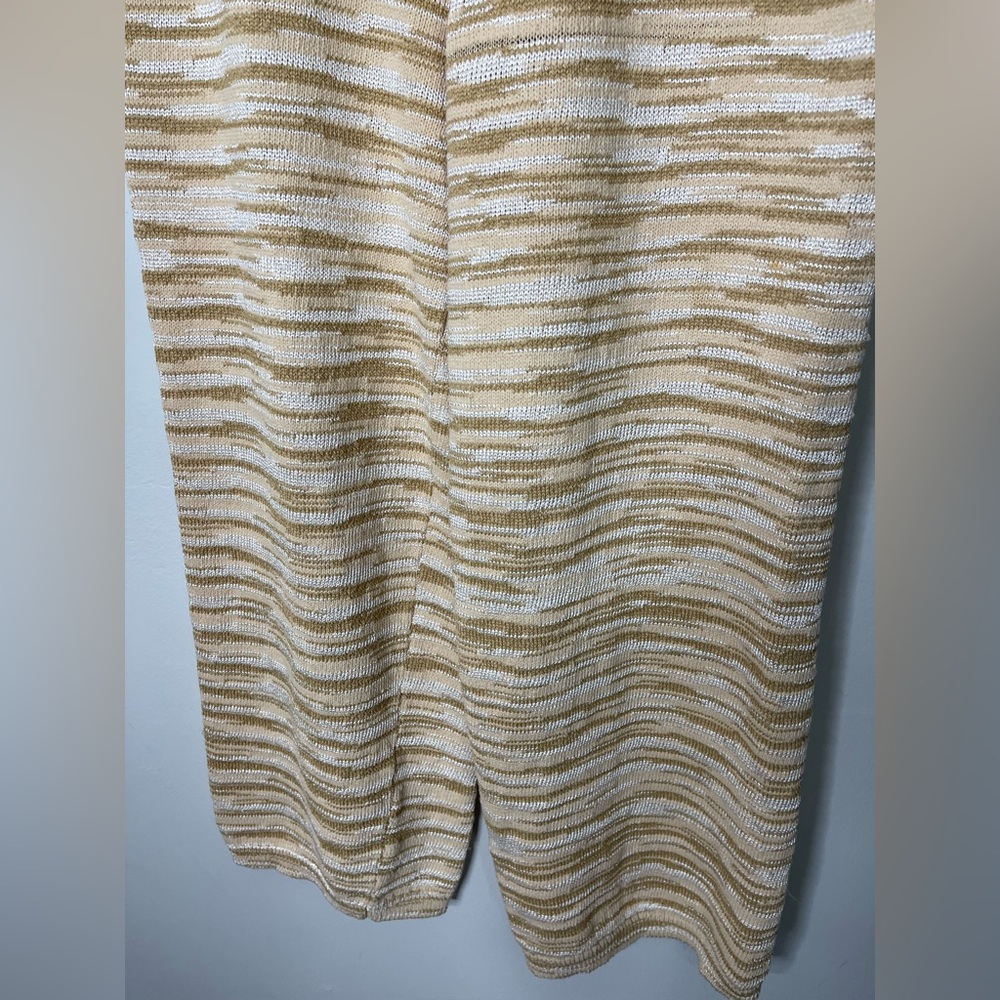 Veronica Beard NWOT Len Neutral Space-Dyed Knit Pants in Camel Wide Leg Barrel L - Picture 7 of 15